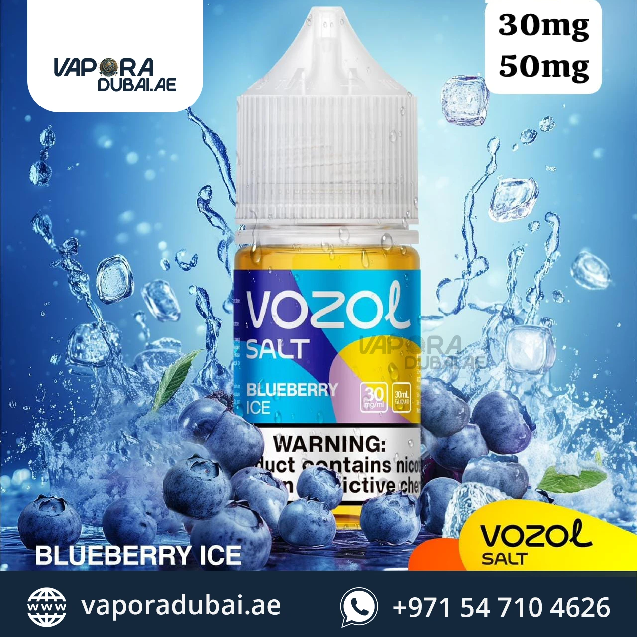 Vozol Saltnic E-juice 20MG BLUEBERY ICE in Abu Dhabi UAE