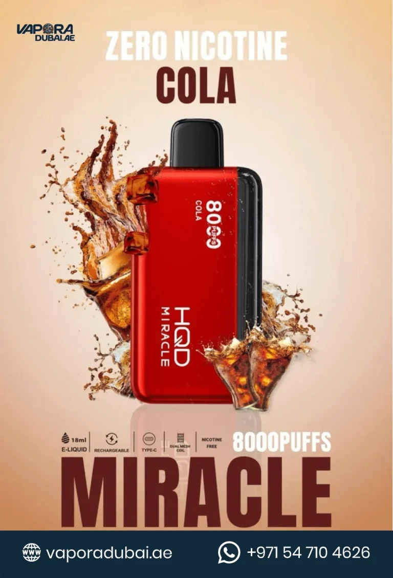 Cola HQD Miracle 8000 Puffs Zero Nicotine Vape in Dubai UAE