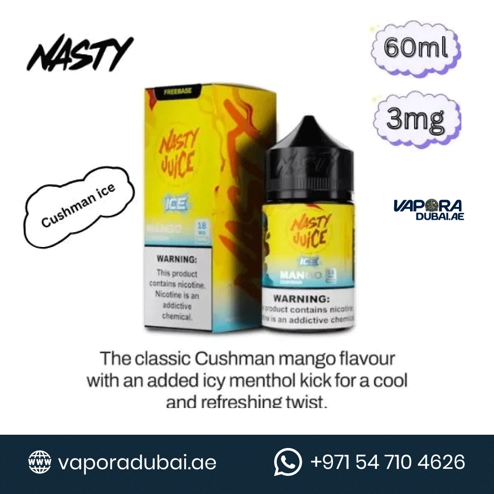 Nasty E-liquid 60ml 3MG Best Vape E-juice Mango Ice in Dubai UAE
