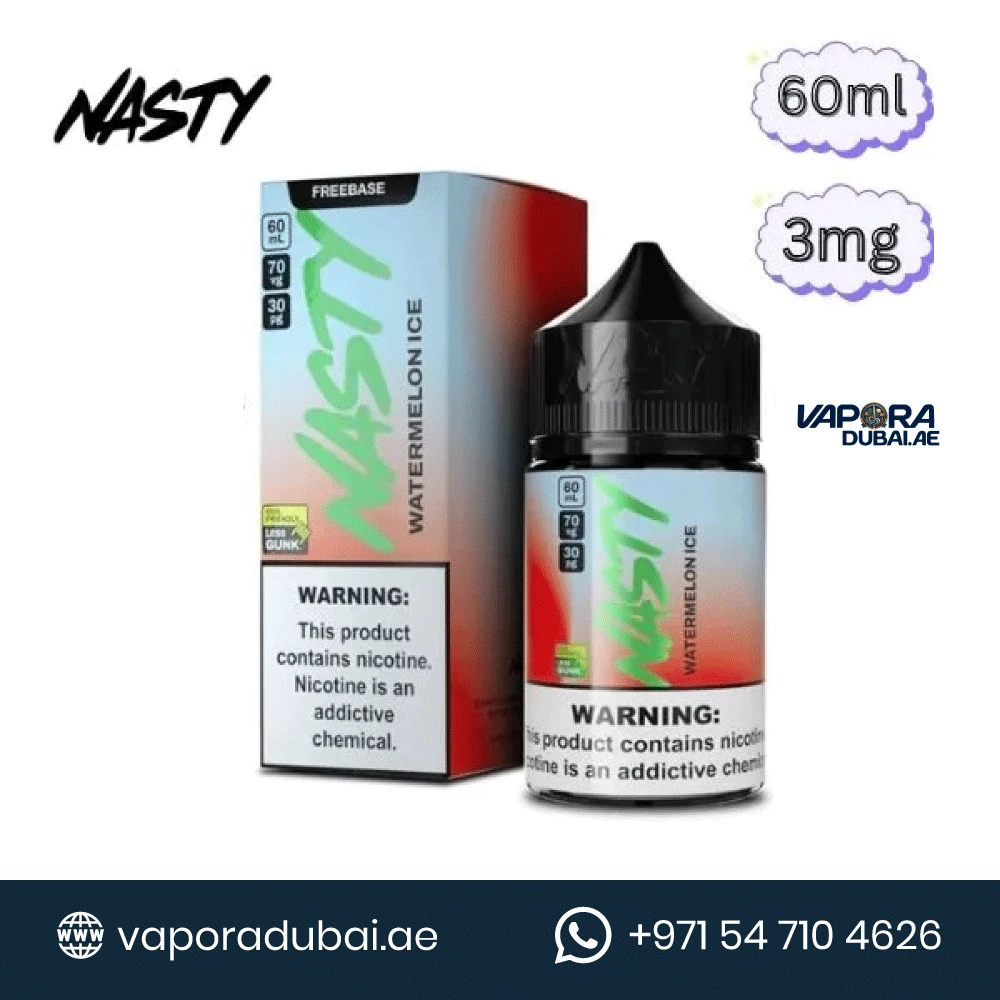 Nasty E-liquid 60ml 3MG Best Vape E-juice Watermelon Ice in Dubai UAE