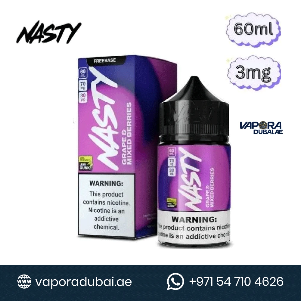 Nasty E-liquid 60ml 3MG Best Vape E-juice Grape & Mixed Berries in Dubai UAE