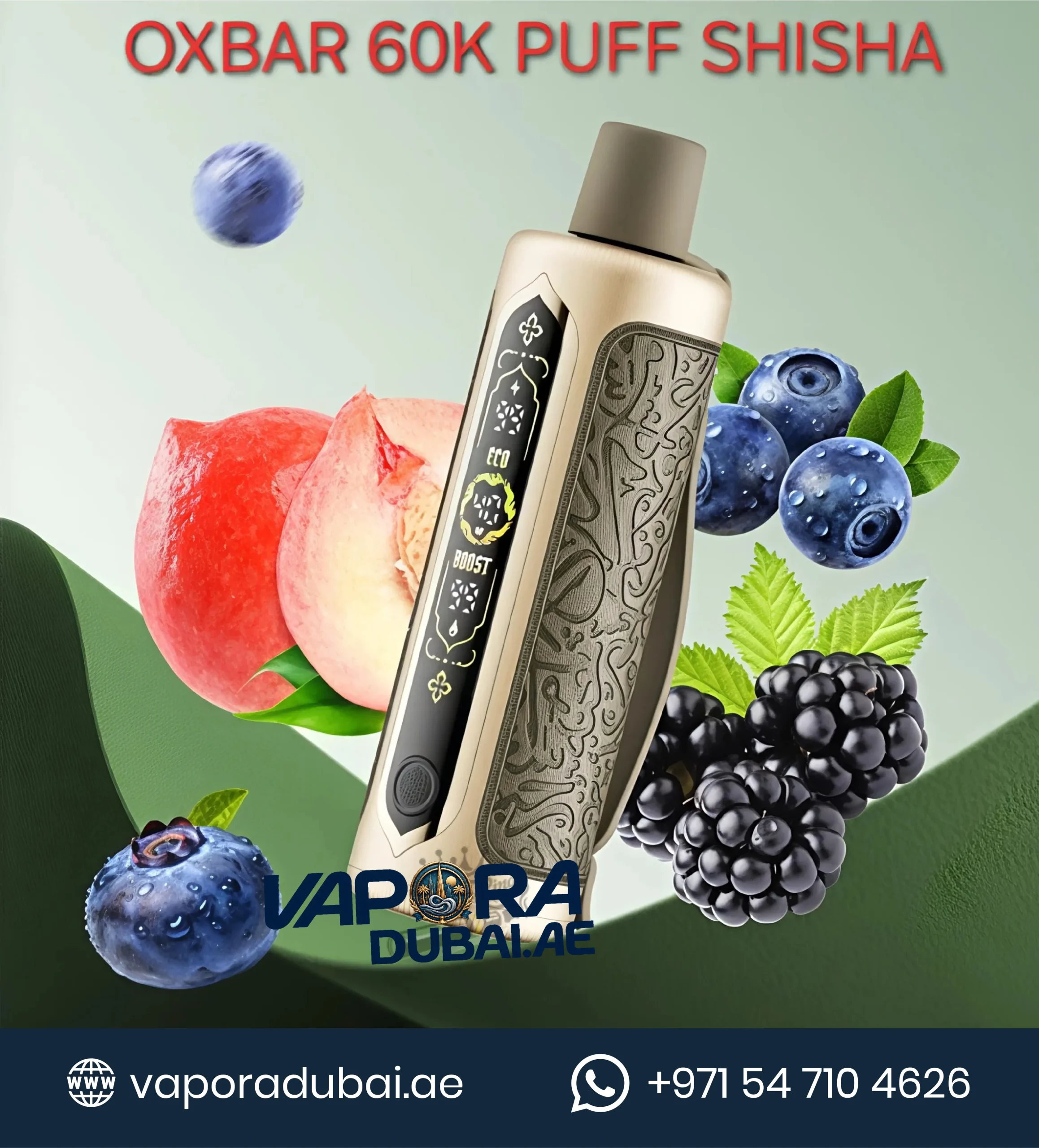 Oxbar Shisha 60000 Puffs Peach Berry Disposable Vape in Dubai