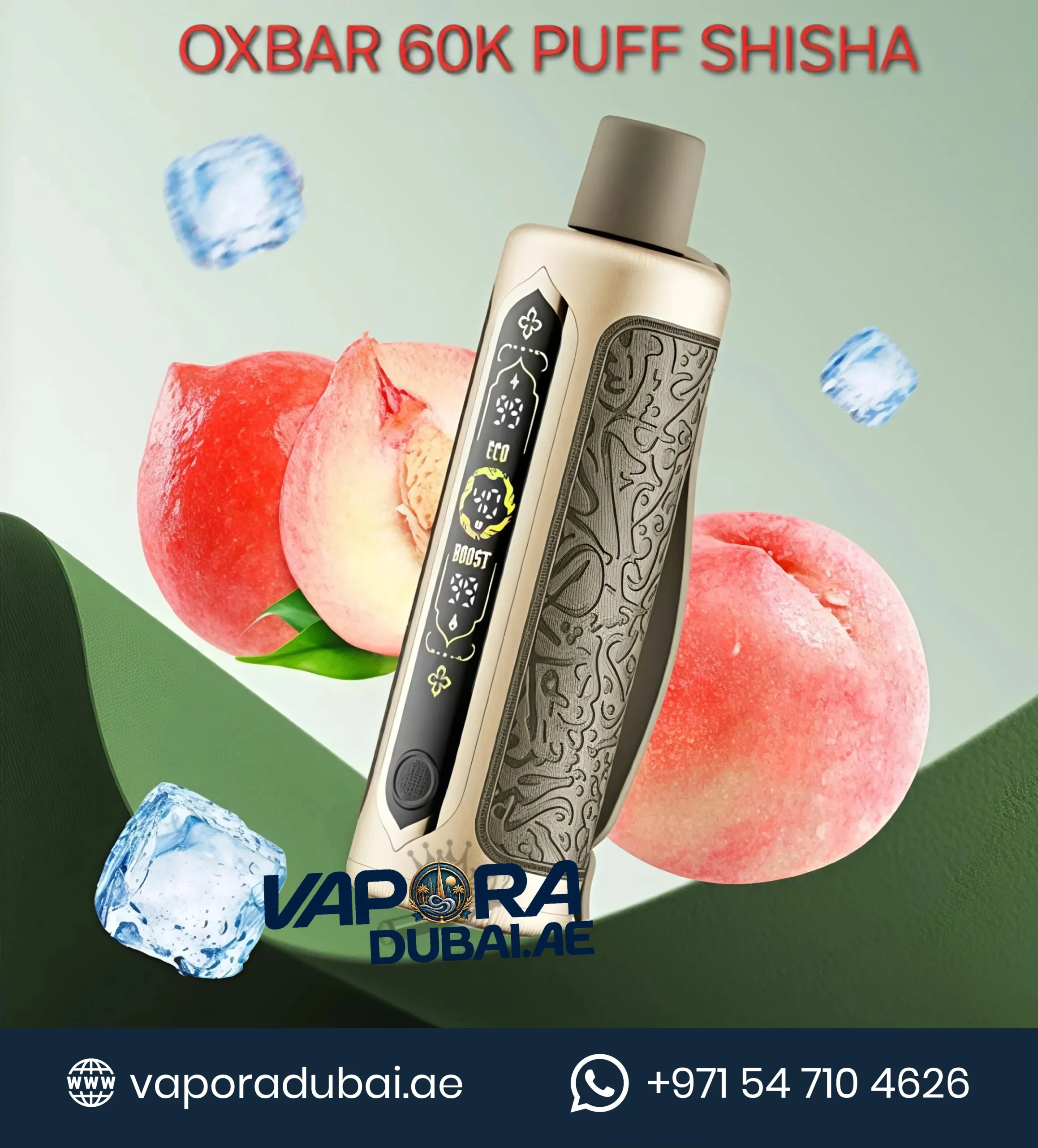 Oxbar Shisha 60000 Puffs Peach Ice Disposable Vape in Dubai