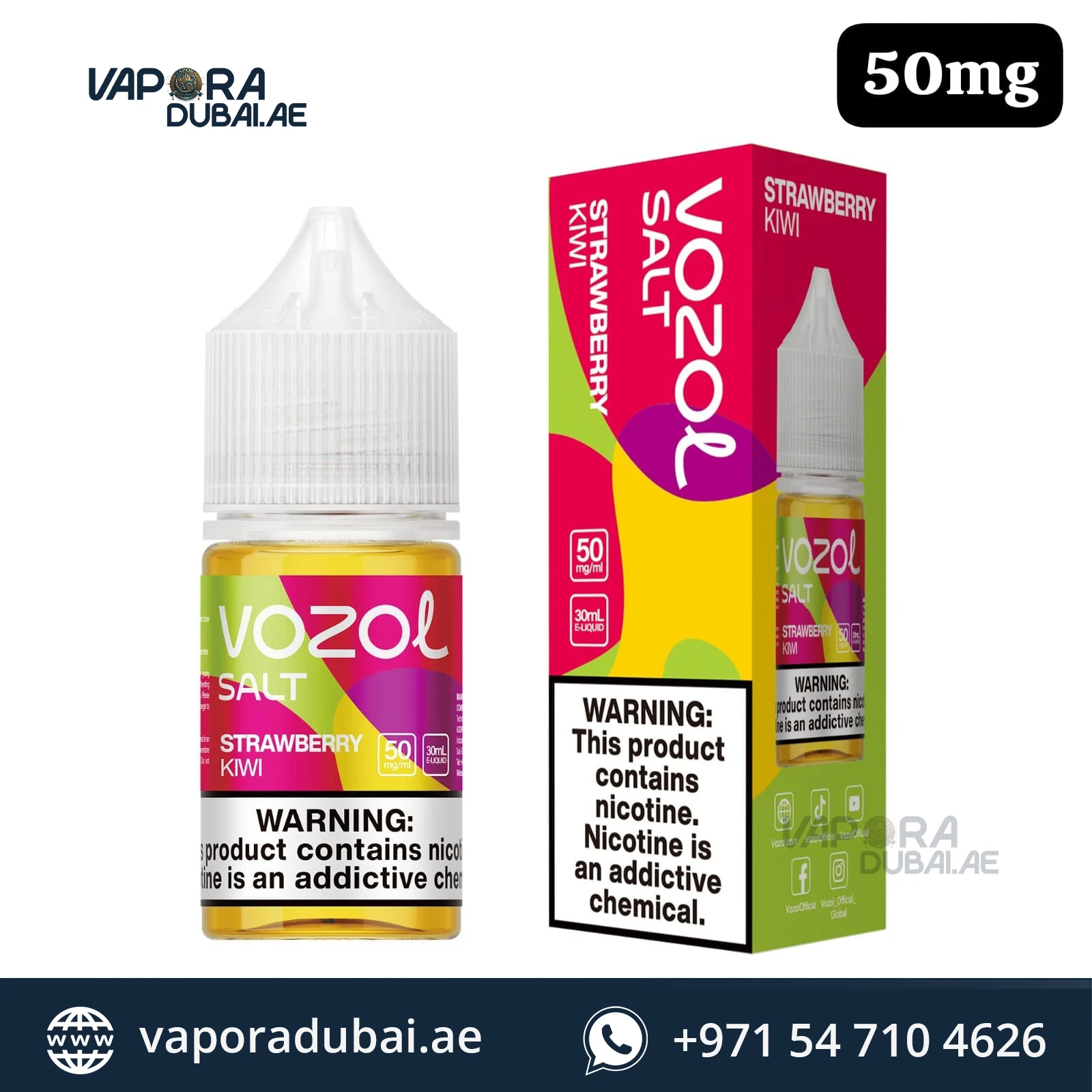 Vozol Saltnic E-juice 20MG STRAWBERRY KIWI in Abu Dhabi UAE