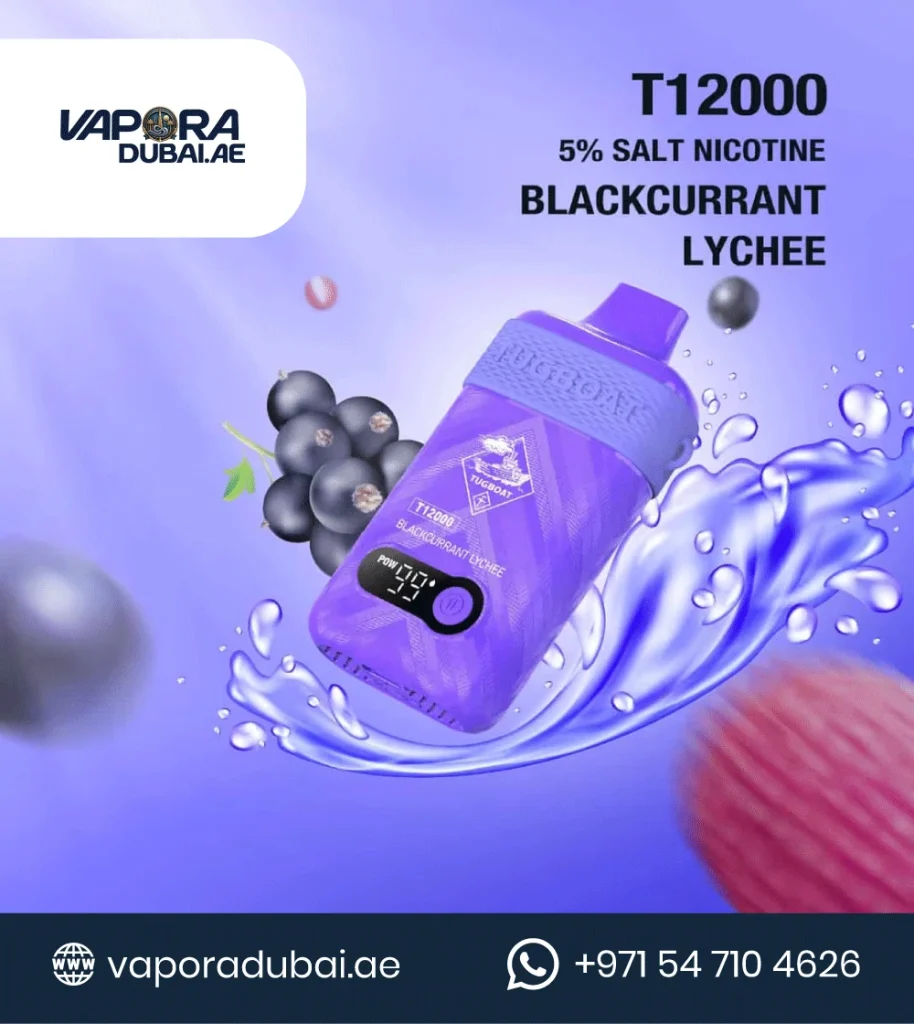 TUGBOAT T12000 Blackcurrant Lychee DISPOSABLE VAPE In Dubai UAE