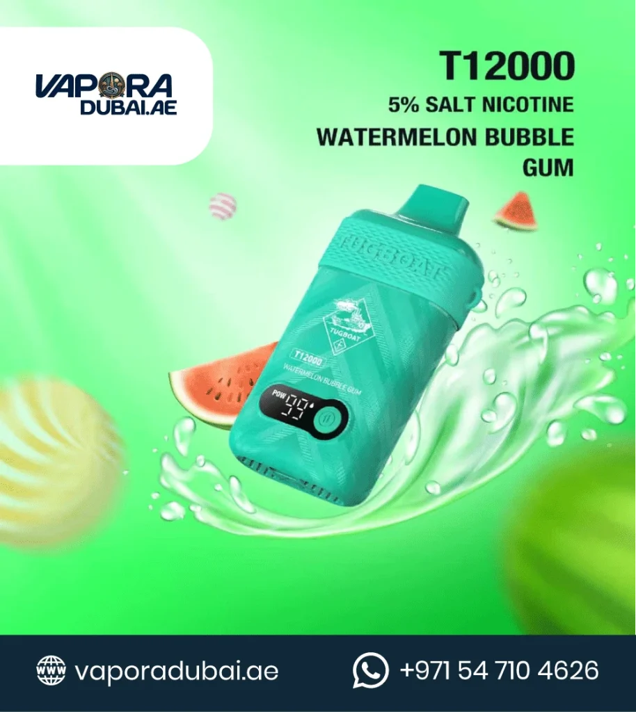 TUGBOAT T12000 Watermelon Bubble Gum DISPOSABLE VAPE In Dubai UAE