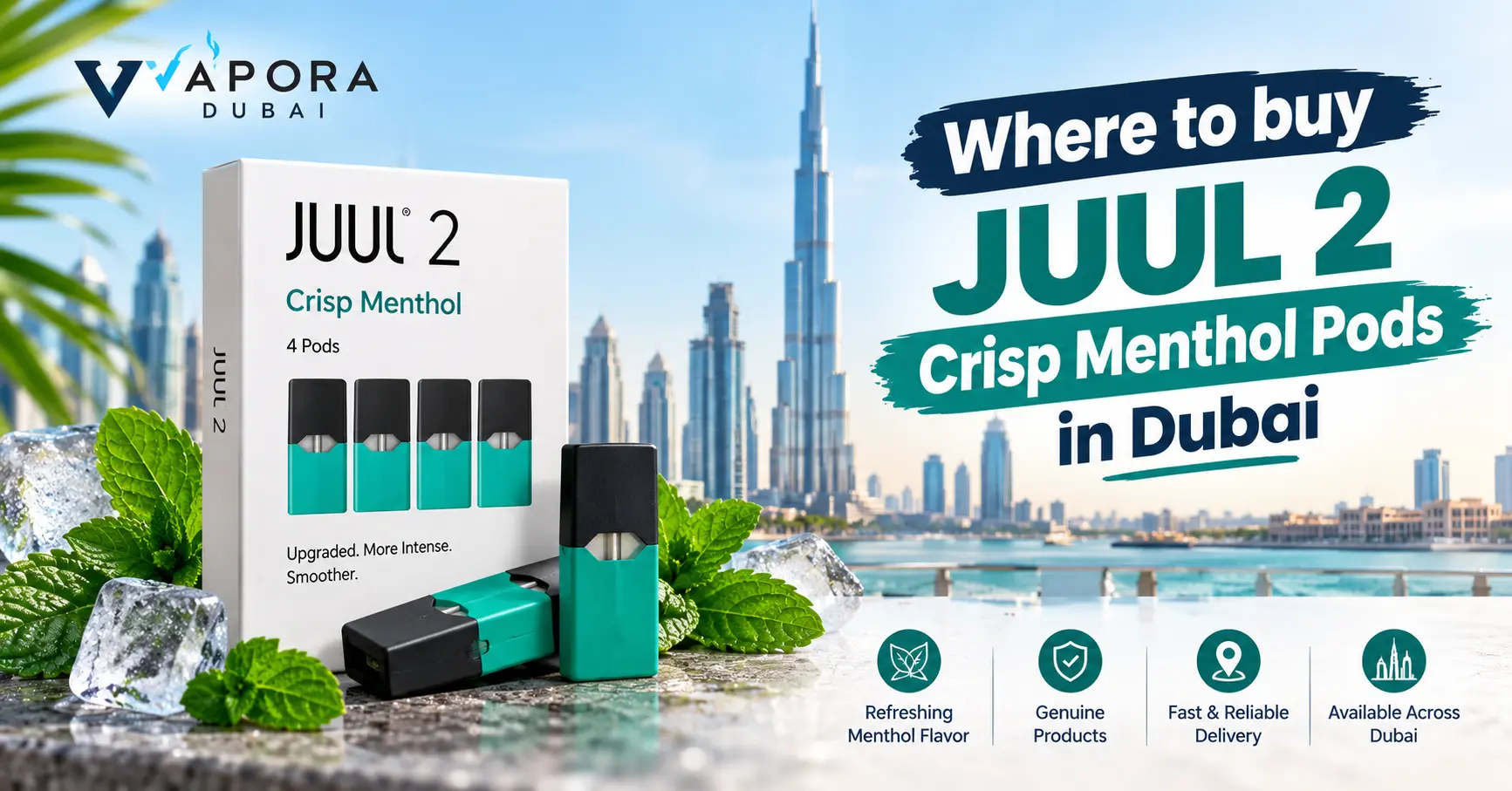 Where to buy JUUL 2 Crisp Menthol Pods in Dubai